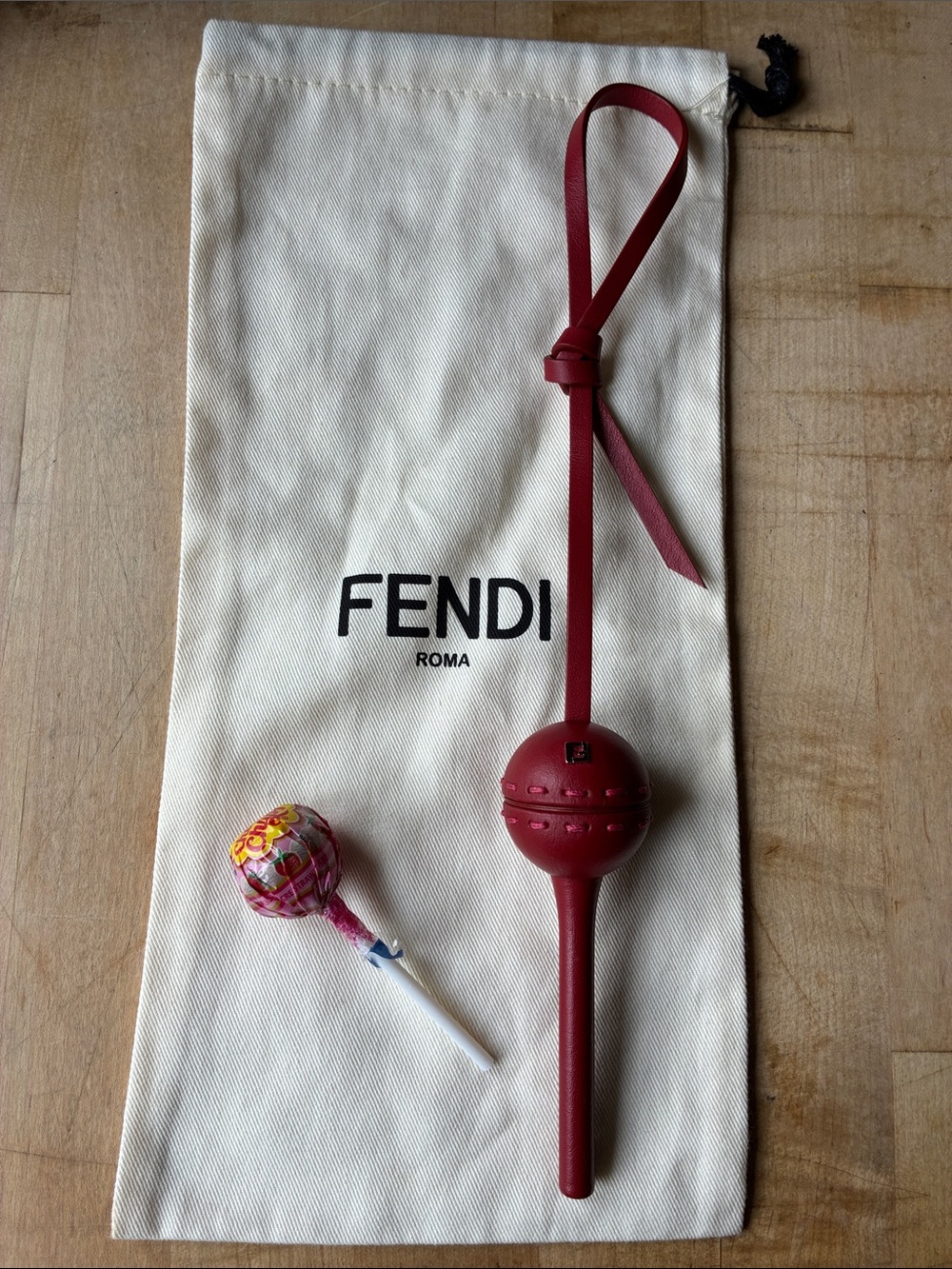 Fendi x Chupa Chups Selleria Leather Lollipop Holder Bag Charm!